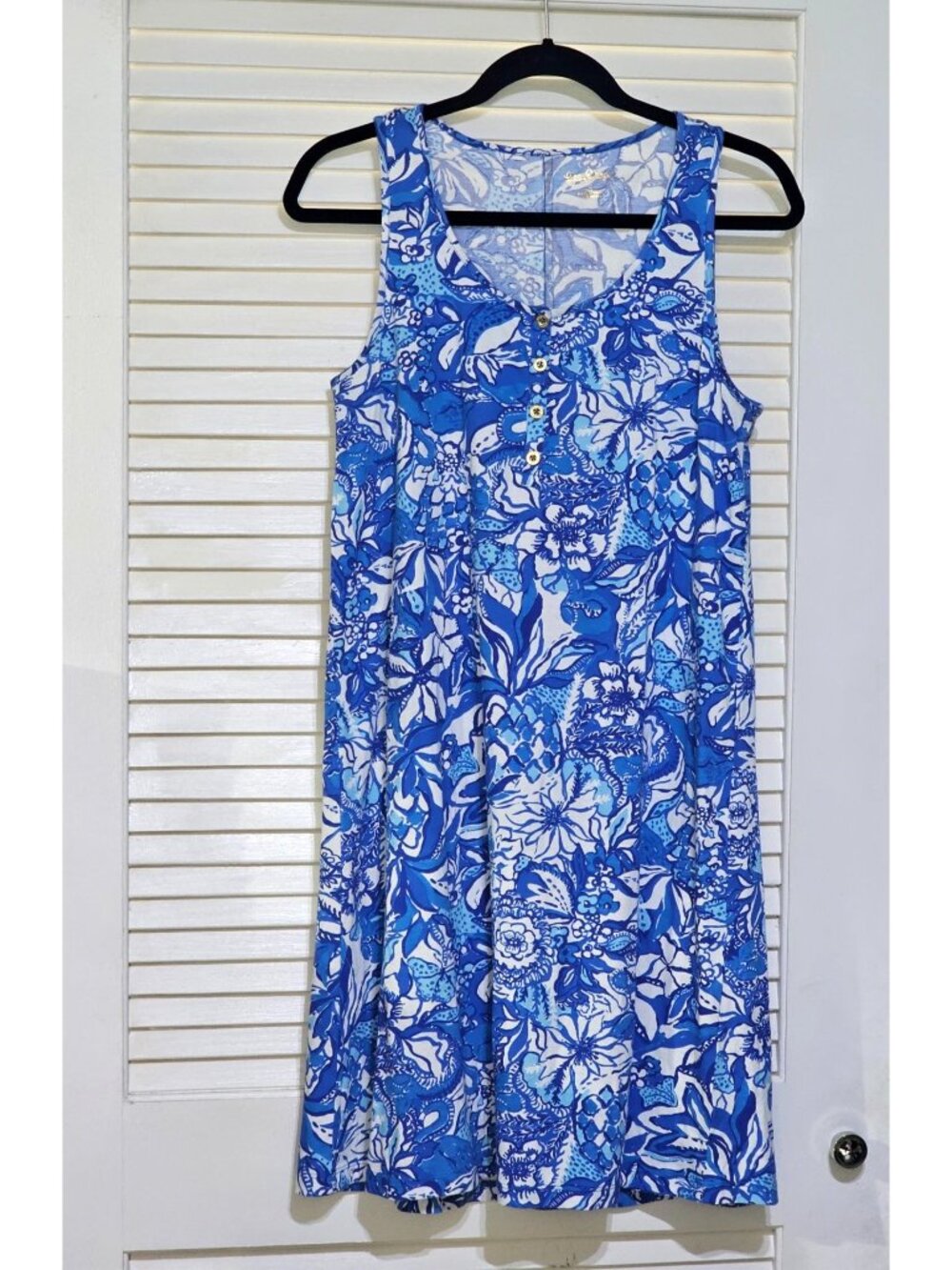 Lilly Pulitzer Wo's Blue Lela Henley Tang Flocking Fabulous Tank Dress Sz S 2785 - Picture 11 of 15